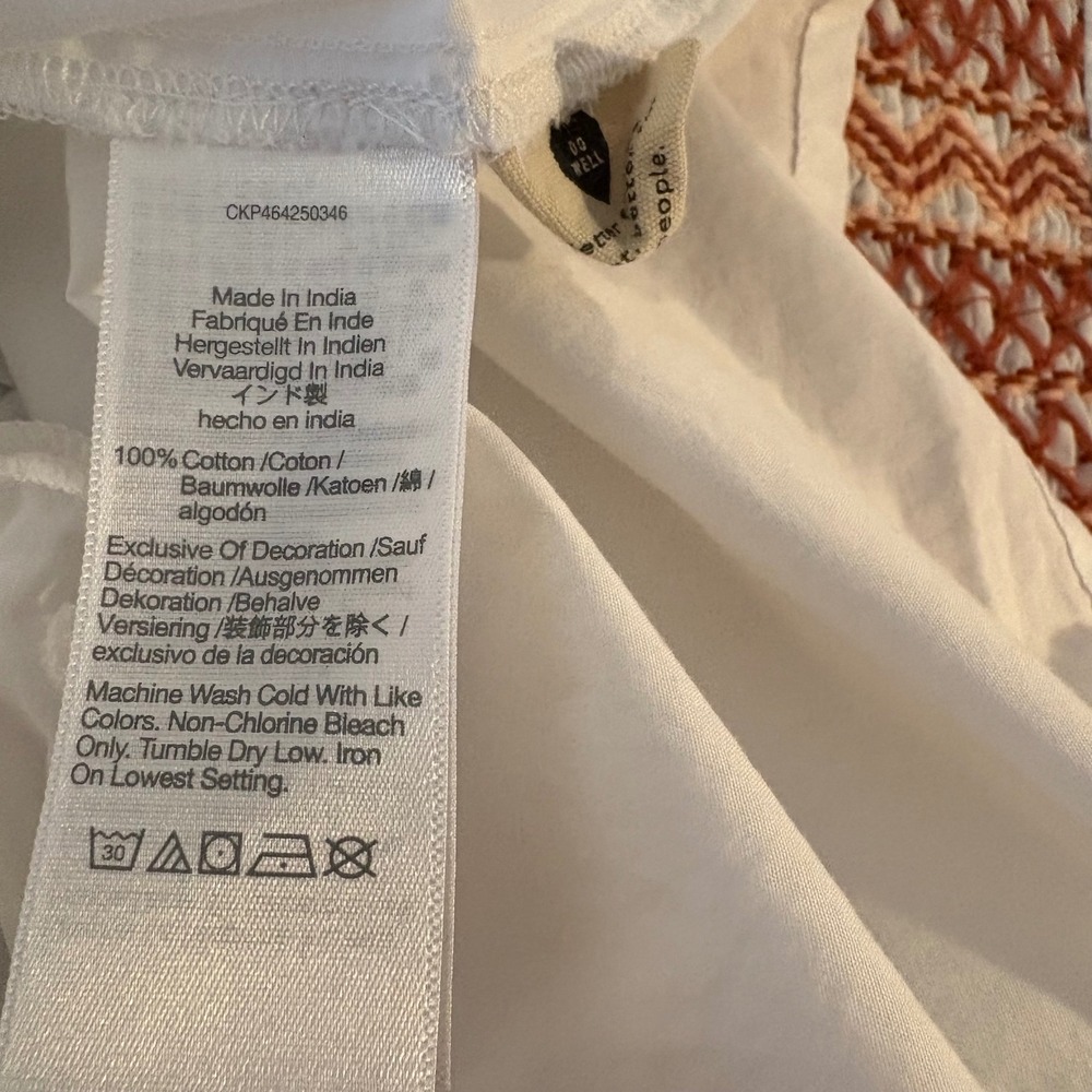 Madewell Embroidered Poplin Mini Dress Puff Sleeve‎ V neck Size XS NWOT - Picture 12 of 12